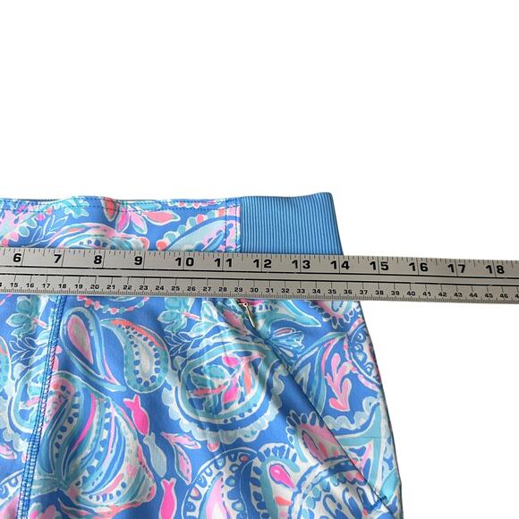 Lilly Pulitzer Luxletic Run Around Pants Women’s XS Zanzibar Blue Fish Kiss Pink - Picture 9 of 11